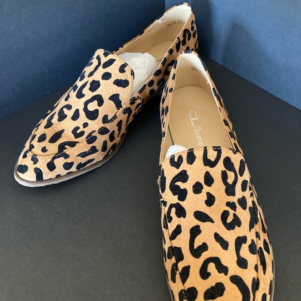 CL by Laundry Tan and Black Animal Print Loafers. New!